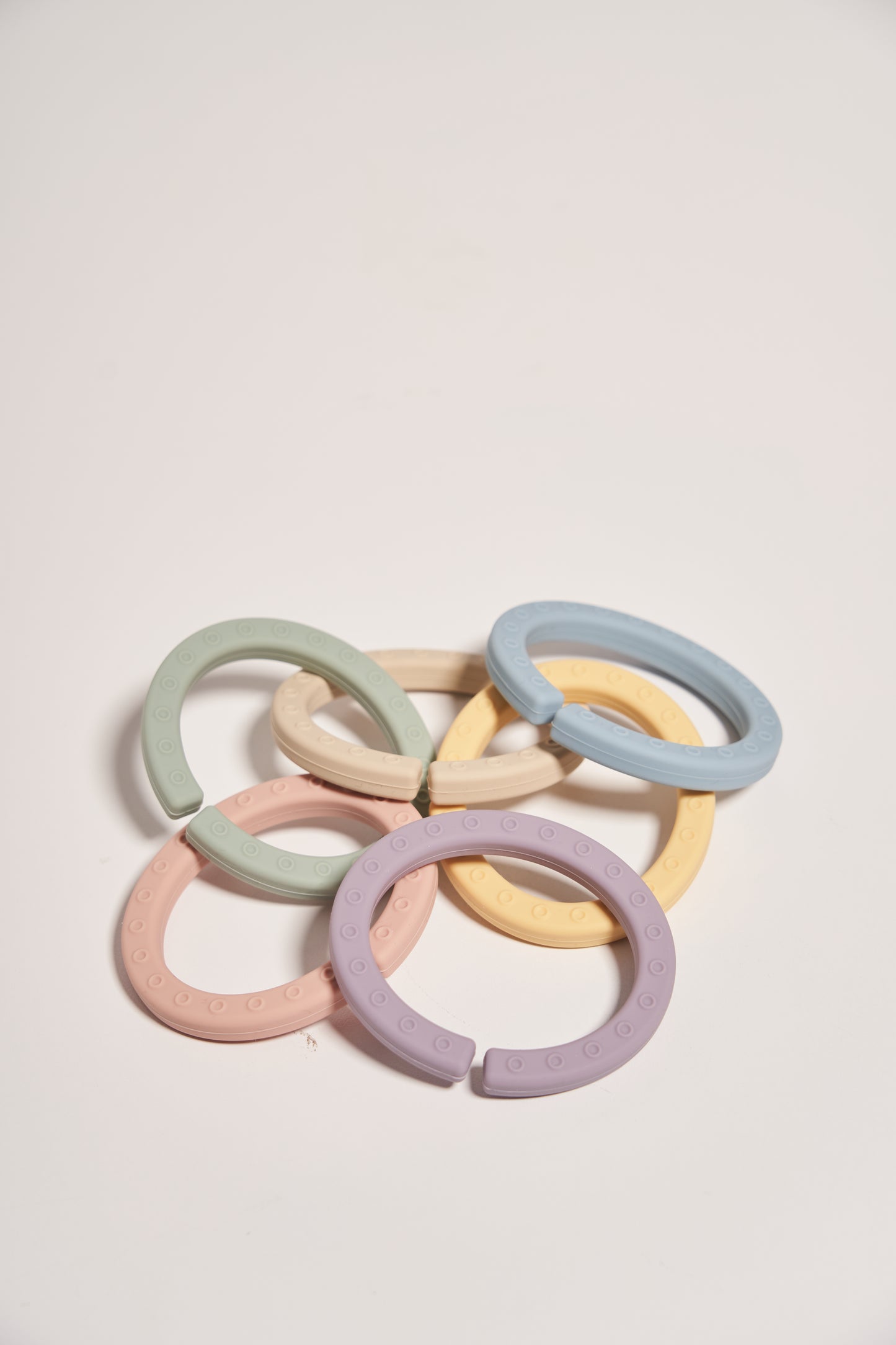 MOTHER-K Silicone Teether Rings 6 Piece Set - Pastel
