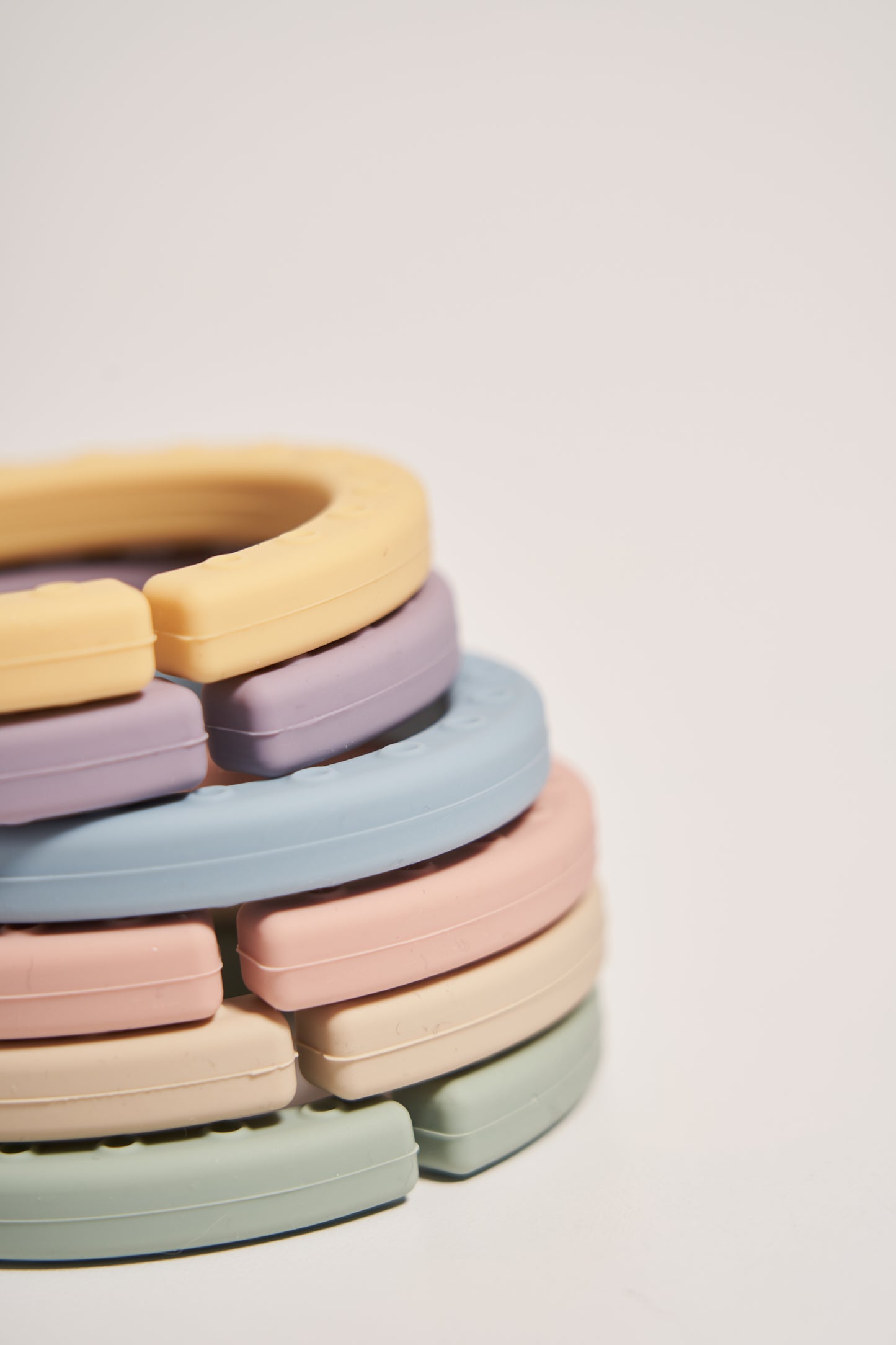 MOTHER-K Silicone Teether Rings 6 Piece Set - Pastel