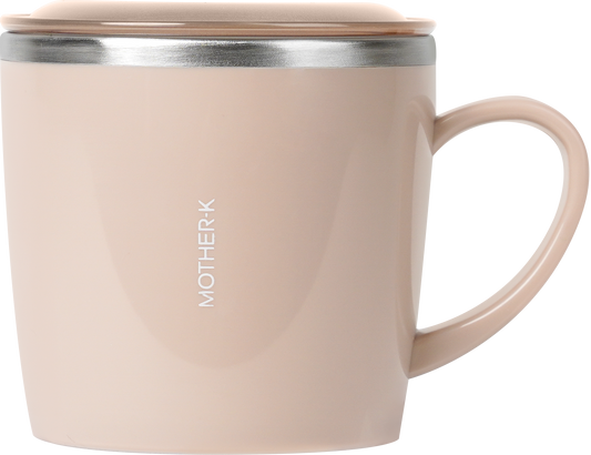 MOTHER-K Stainless Steel Training Cup with Lid (Beige)