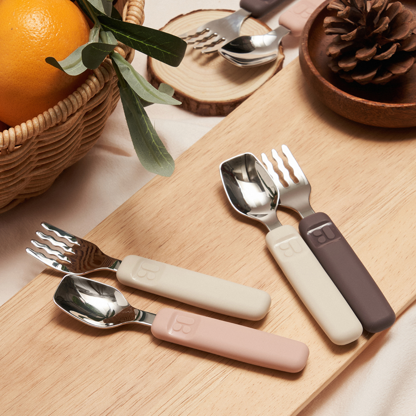 Mother-K Toddler Spoon and Fork Set with Case