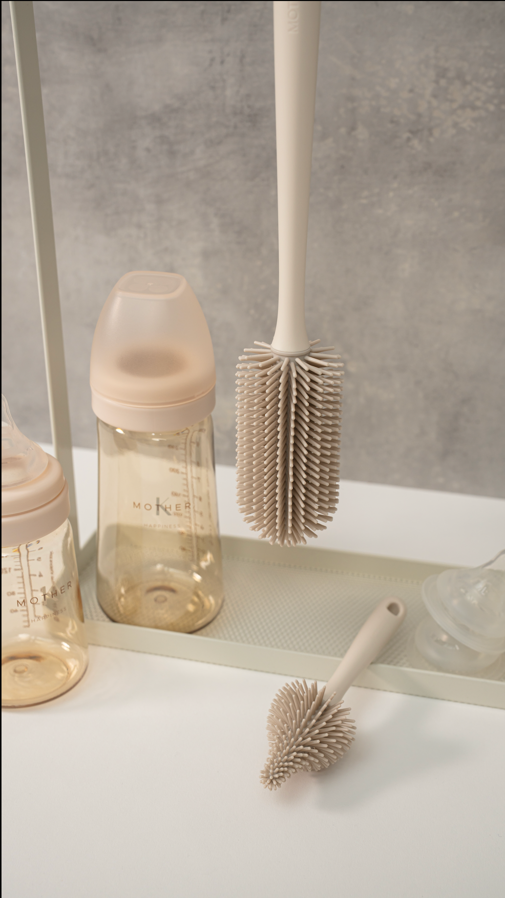 Mother-K Silicone Feeding Bottle Brush 2 Piece Set